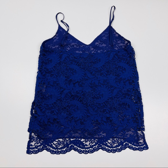 🐯2/$15🐯 ZARA Lace Crochet Indigo Blue Camisole - Picture 13 of 15